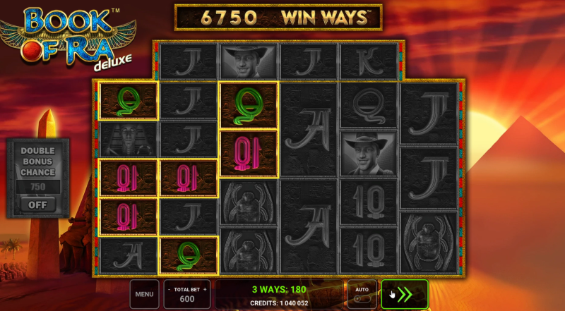 Win Ways Slot Feature represented in the Slot Game Book of Ra 