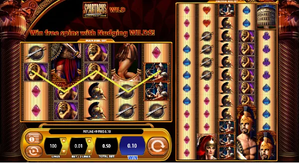 Transfering Wild Feature in Spartacus Slot Game 