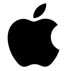 apple logo in black color
