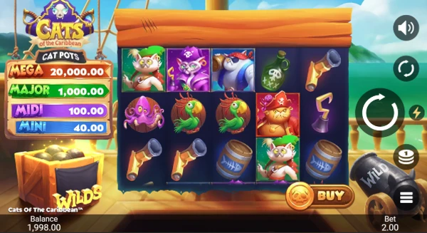 gameplay of cats of the caribbean slot 