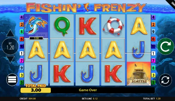 Fishin’ Frenzy Slot gameplay bonus