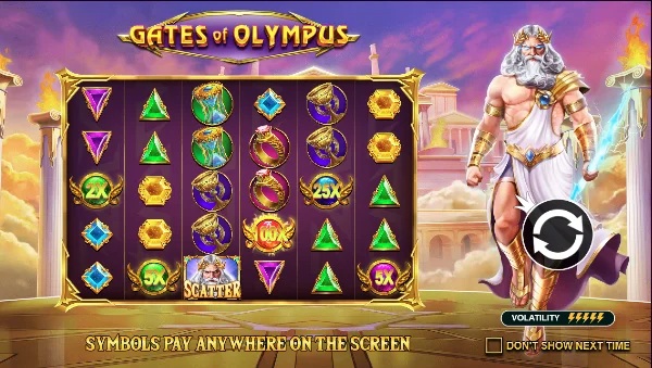 Gates of Olympus slot home screen