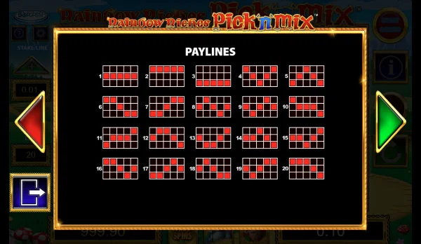 Rainbow Riches Pick and Mix paylines