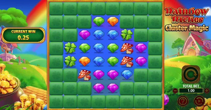 Rainbow Riches Cluster Magic Graphics of gameplay
