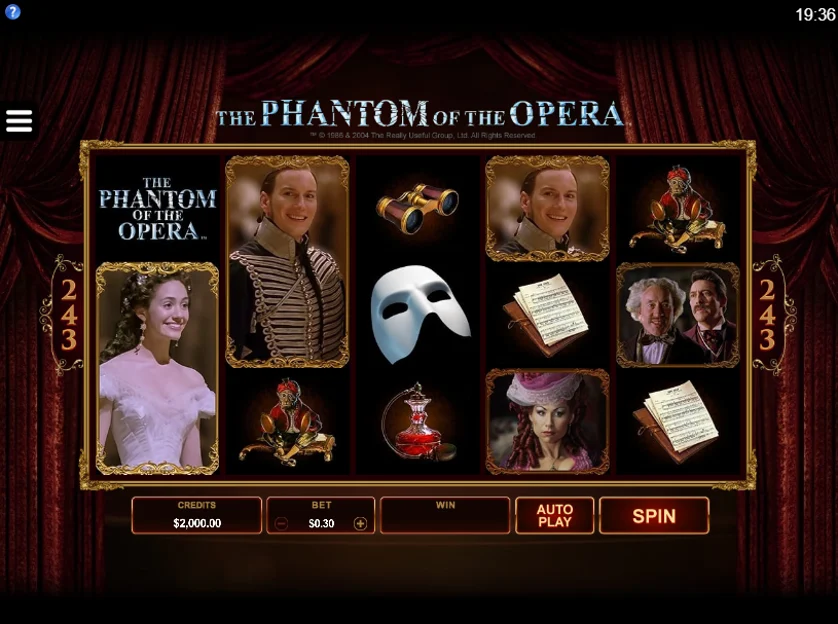 The Phantom of the Opera Slot Symbols